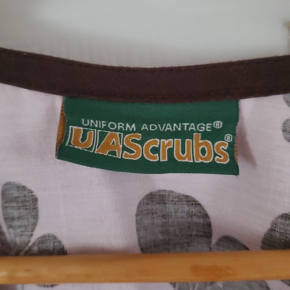 Uniform Advantage Pink Top with Black Floral Print - Picture 2 of 8